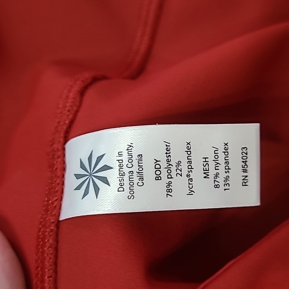 Athleta women's Rust Colored Capri leggings with Sheer Patches size XL - Picture 4 of 11